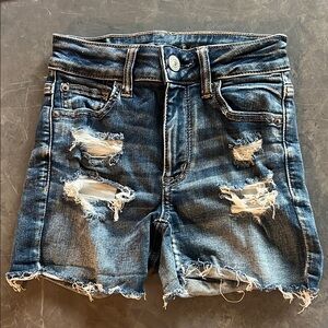 American Eagle Outfitters Ripped Blue Jean Shorts